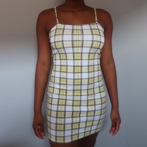 Yellow plaid dress
